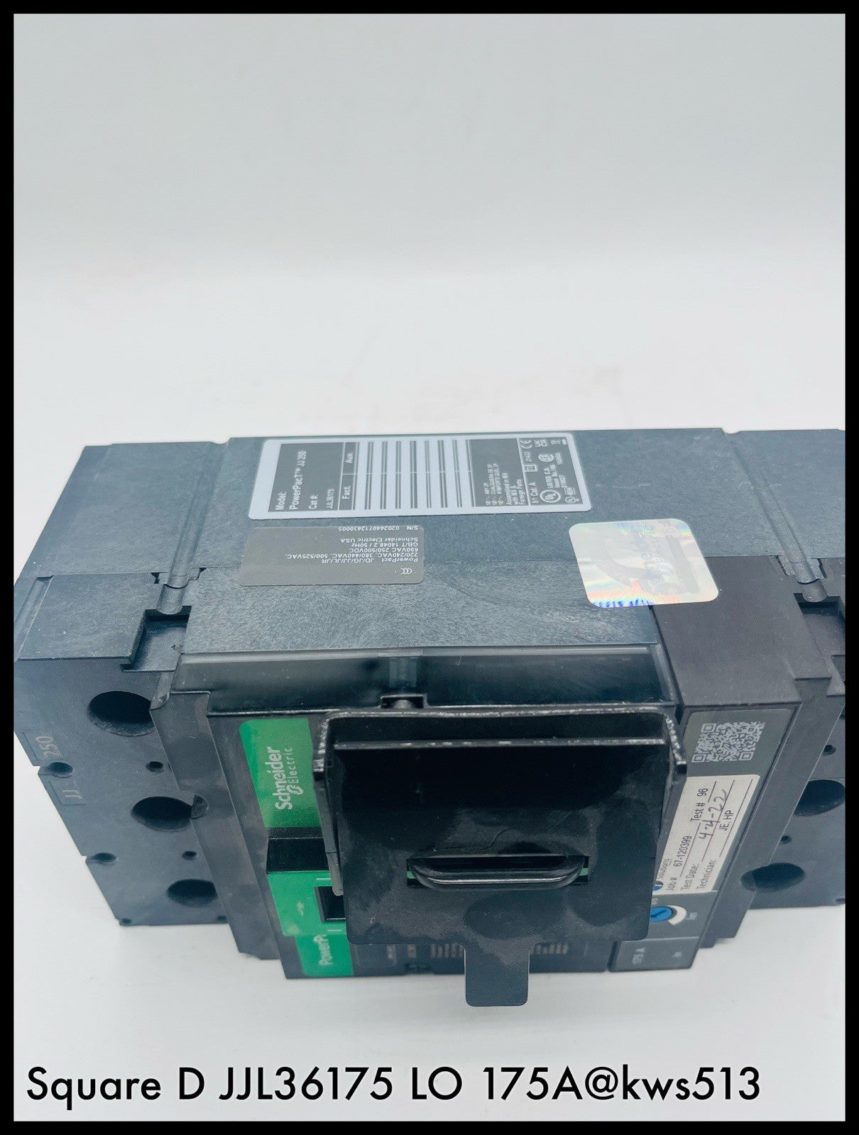 JJL36175 ~ Square D JJL36175 with Lockout 175A 3P 240V MCCB 90-Day Warranty