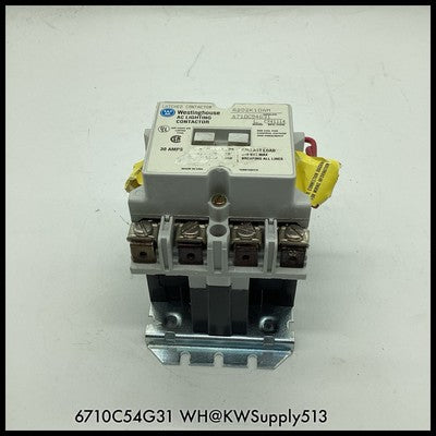6710C54G31 ~ Westinghouse 6710C54G31 30A AC Lighting Contactor A202K1DAM ~ Used