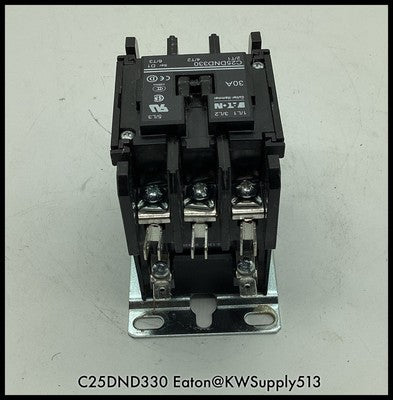 C25DND330 ~ Eaton C25DND330 30A 3P Definite Purpose Contactor 120V Coil ~ Used