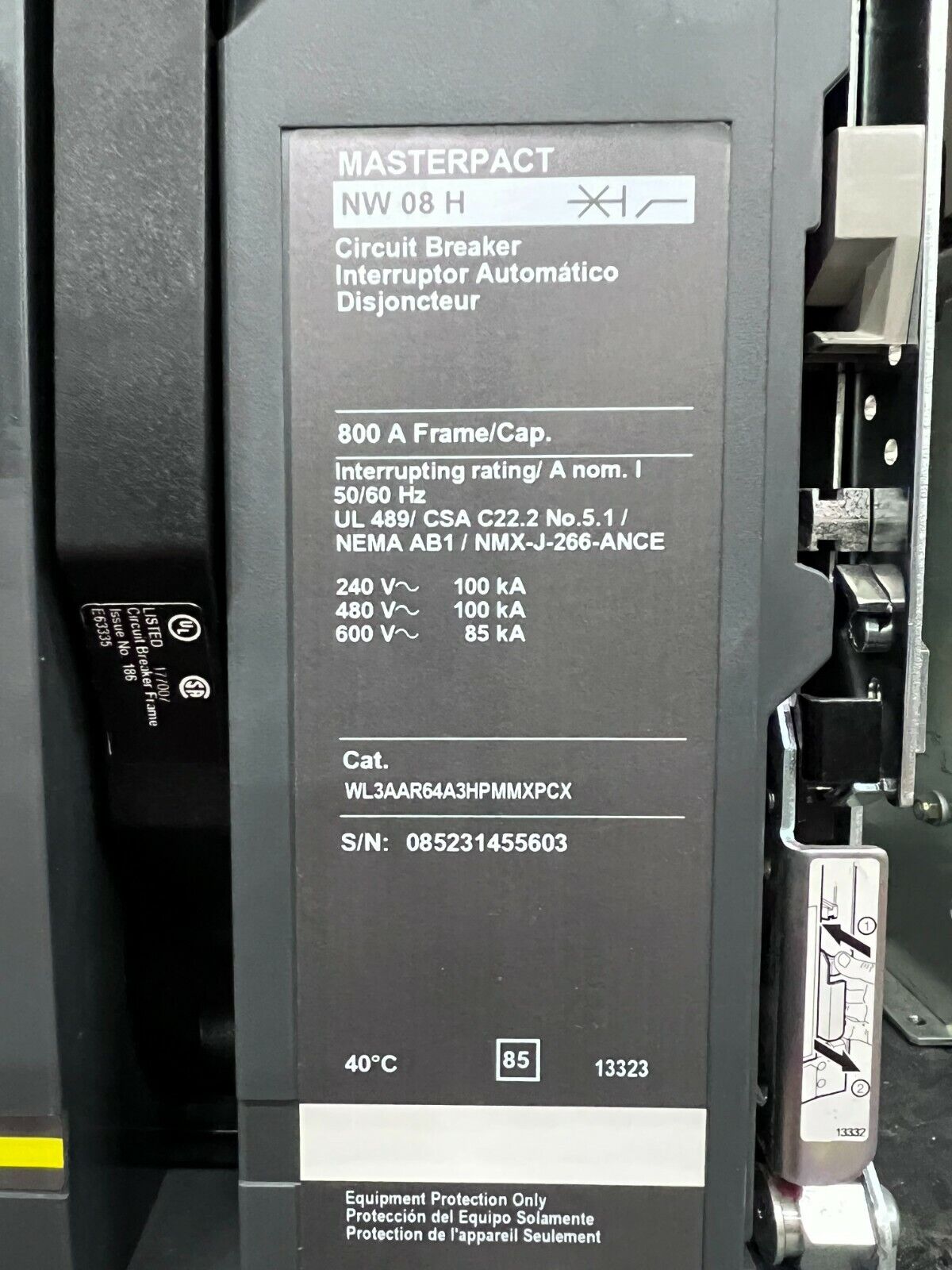 800A NW08H Circuit Breaker-WL3AAR64A3HPMMXPCX