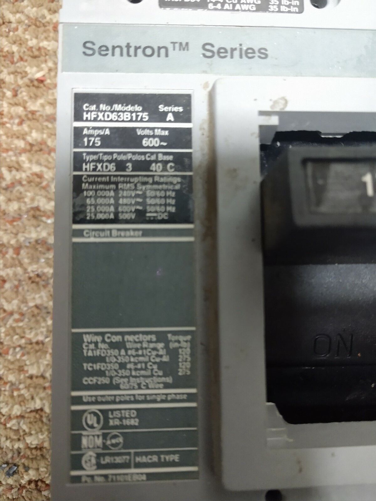 175A Circuit Breaker-HFXD63B175