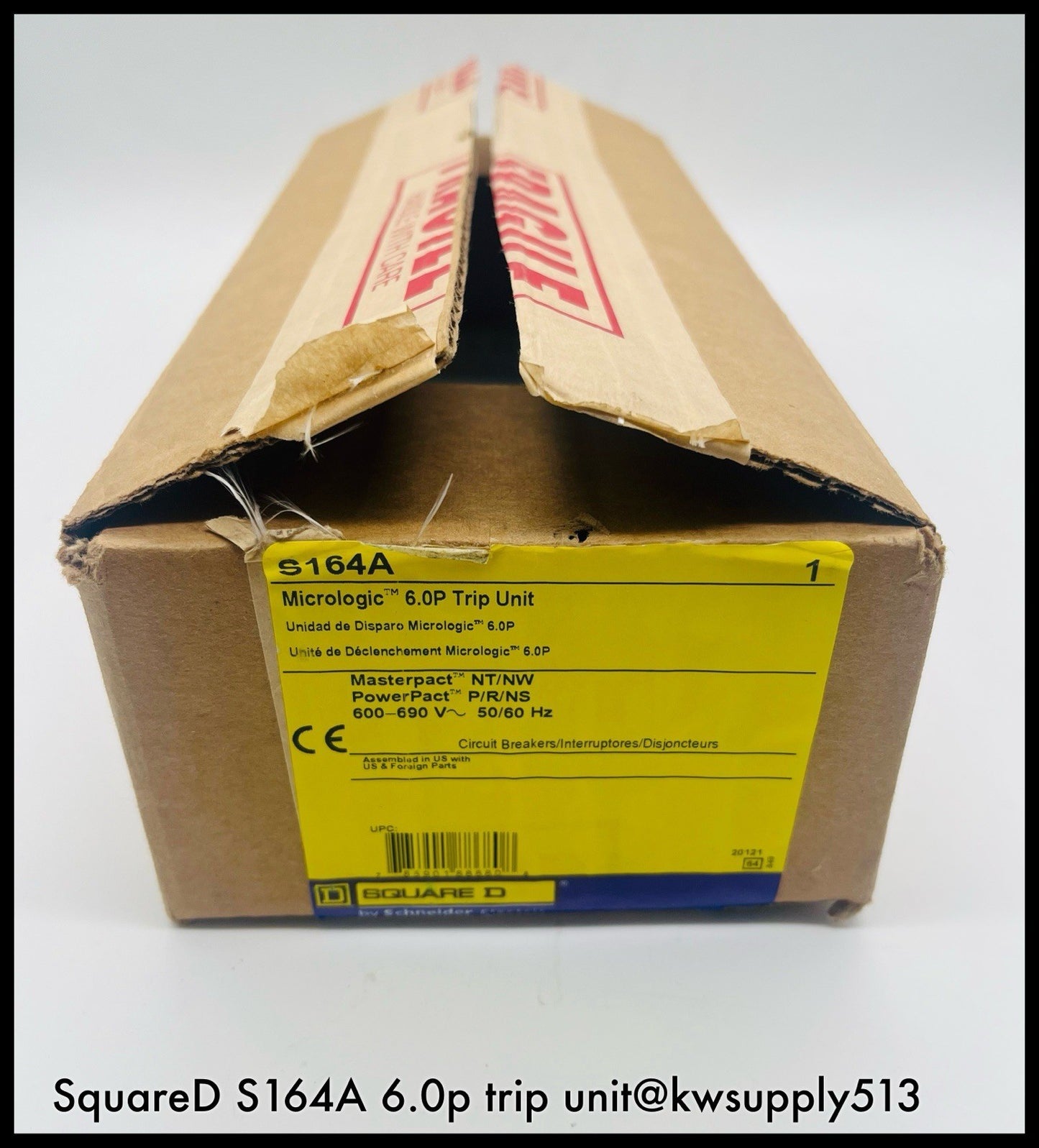 S164A ~ Square D S164A 600V 6.0P ERMS Micrologic Trip Unit Unused Surplus