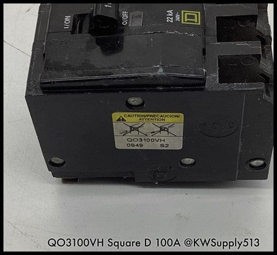 QO3100VH ~ Square D QO3100VH Miniature MCCB 100A 3P 120/240 VAC ~ Used