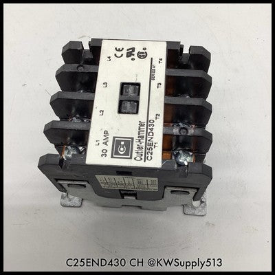 C25END430 ~ Cutler-Hammer C25END430 30A 4P Definite Purpose Contactor ~ Used