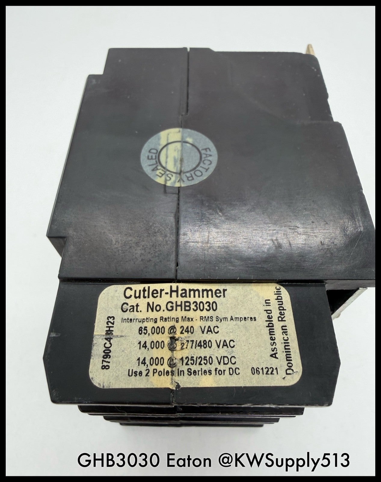 GHB3030~Cutler Hammer GHB3030 30A 3P 3PH 480V Circuit Breaker-Used