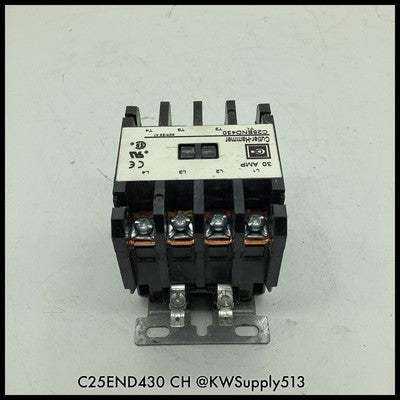 C25END430 ~ Cutler-Hammer C25END430 30A 4P Definite Purpose Contactor ~ Used