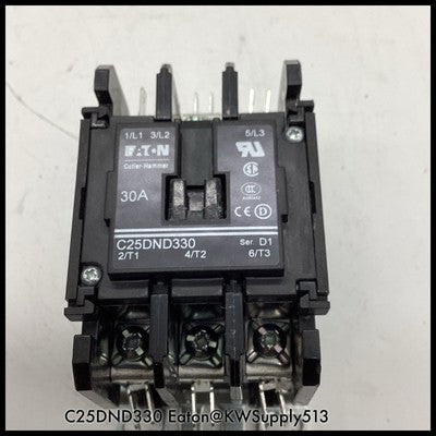 C25DND330 ~ Eaton C25DND330 30A 3P Definite Purpose Contactor 120V Coil ~ Used