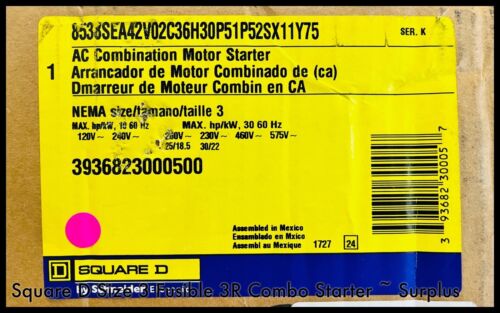 Size 3 Fusible Combination Starter-8536SEO1H30S