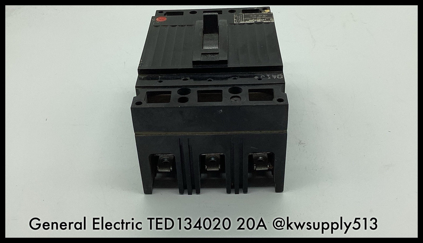 TED134020 ~ GE TED134020 20A 3P 480V TED Type MCCB ~ Inspected/90 Day Warranty