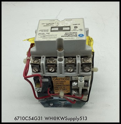 6710C54G31 ~ Westinghouse 6710C54G31 30A AC Lighting Contactor A202K1DAM ~ Used