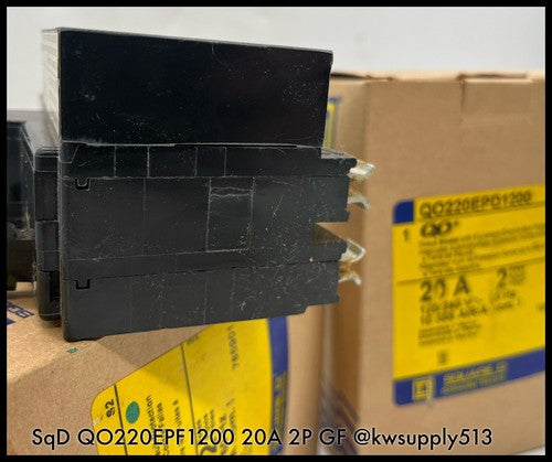 QO220EPD1200 ~ Square D QO220EPD1200 20A 240V 2P Ground Fault MCCB ~ Surplus