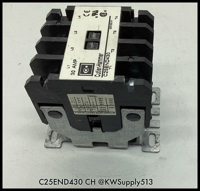 C25END430 ~ Cutler-Hammer C25END430 30A 4P Definite Purpose Contactor ~ Used