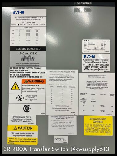 400A/200A 3R Transfer Switch-ATC3C2C20400WRU