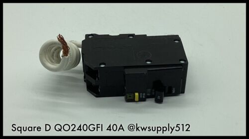 Square D~ QO240GFI 2 Pole 40 Amp 240V AC QO Plug In GFCI GFI Circuit Breaker
