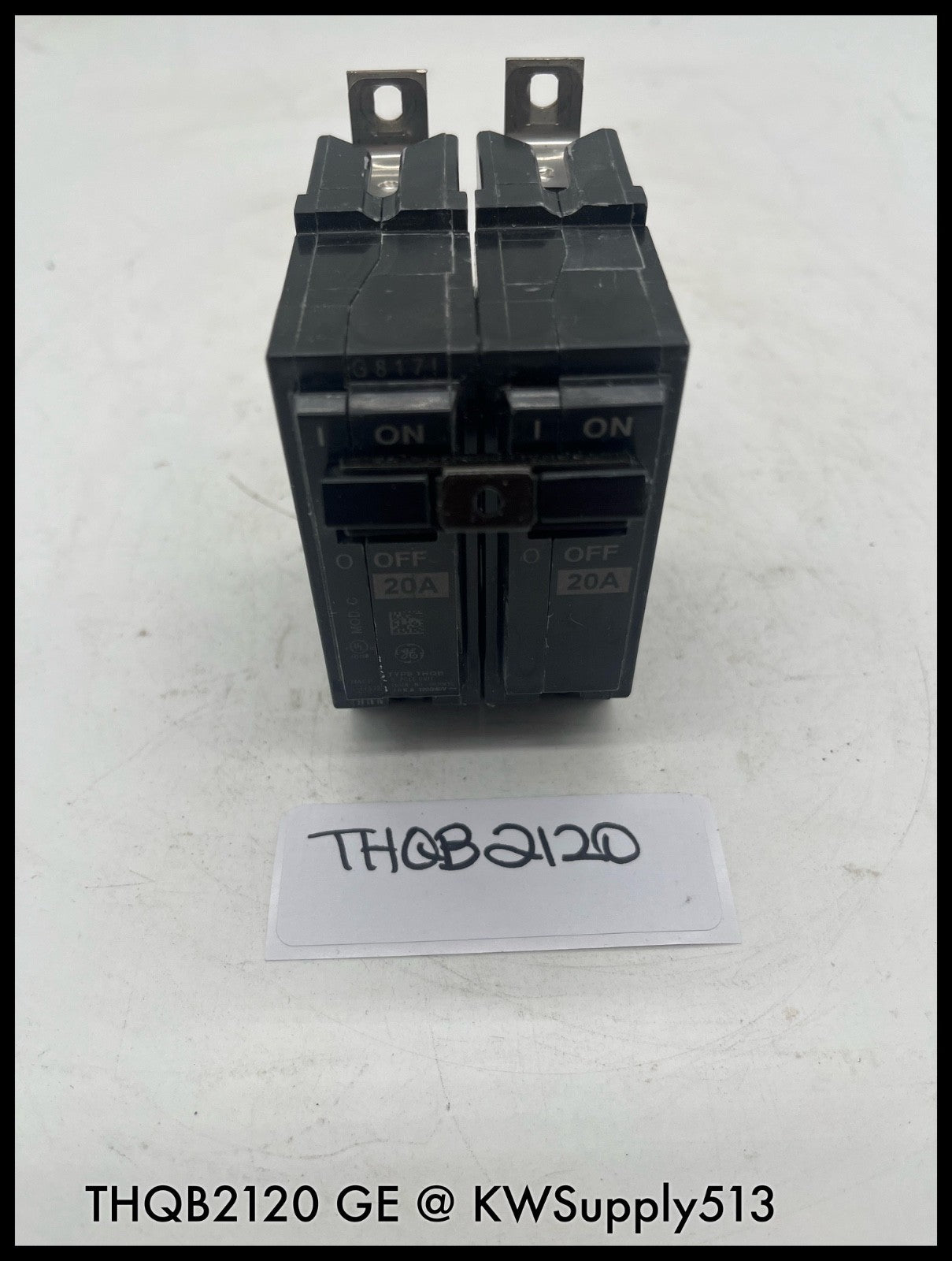 THQB2120~GE THQB2120 20A 2P 120/240Vac Circuit Breaker-Used