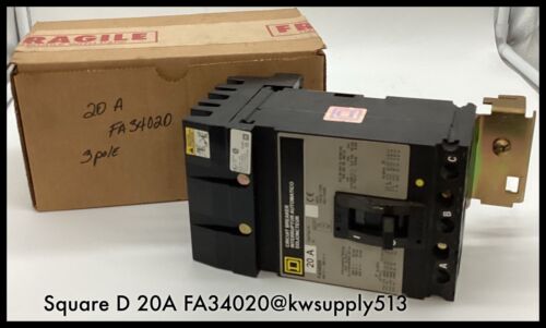 FA34020 ~ Square D FA34020 FA 480VAC 20A I-Line MCCB ~ B. Lugs Shelf Surplus