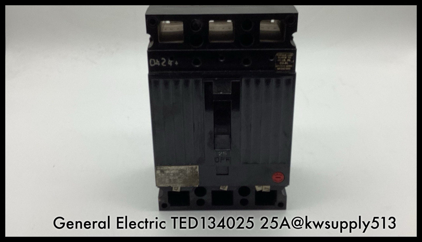 TED134025 ~ GE TED134025 25A 3P 480V TED Type MCCB ~ Inspected/90 Day Warranty