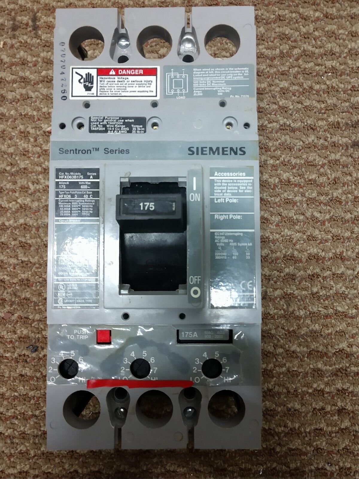 175A Circuit Breaker-HFXD63B175