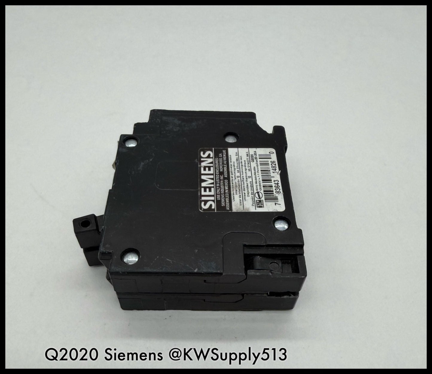 Q2020~Siemens Q2020 20A/20A 120VAC 2P 1PH Tandem Circuit Breaker-Used