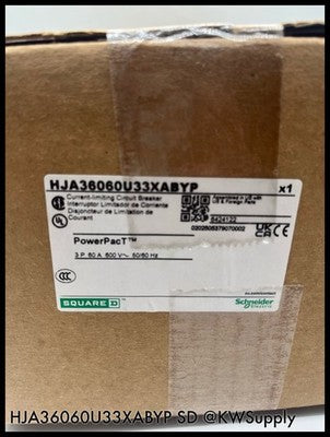 HJA36060U33XABYP~Square D HJA36060U33XABYP 60A MCCB 3P 600V NIB Unused Surplus