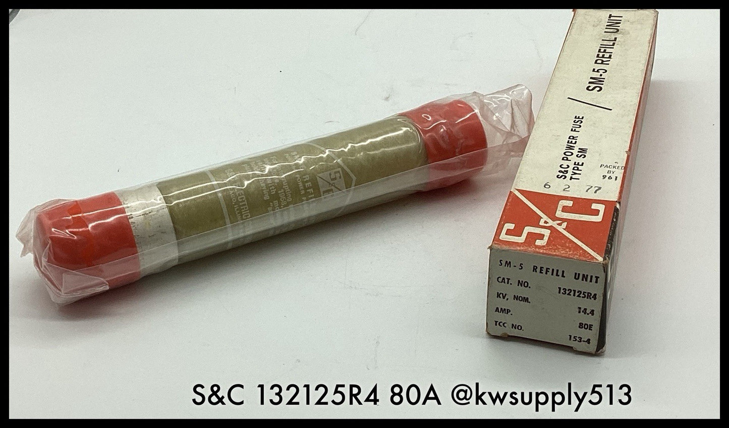 S&C 132125R4 ~ S&C 132125R4 80E Amp SM-5 Refill Unit 14.4kV ~ Unused Surplus