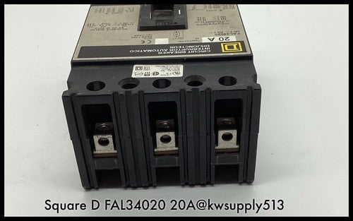 FAL34020~ Square D FAL34020 480VAC/250VDC 20A ~TypeS2 Lugs/90-Day Warranty
