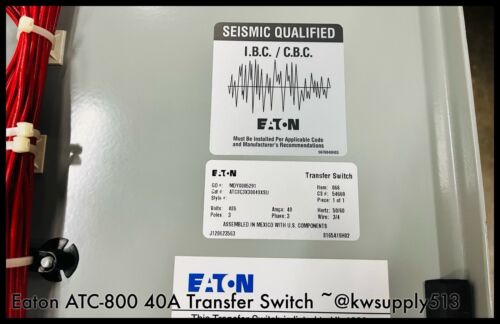 40A Transfer Switch -ATC8C3X30040XSU
