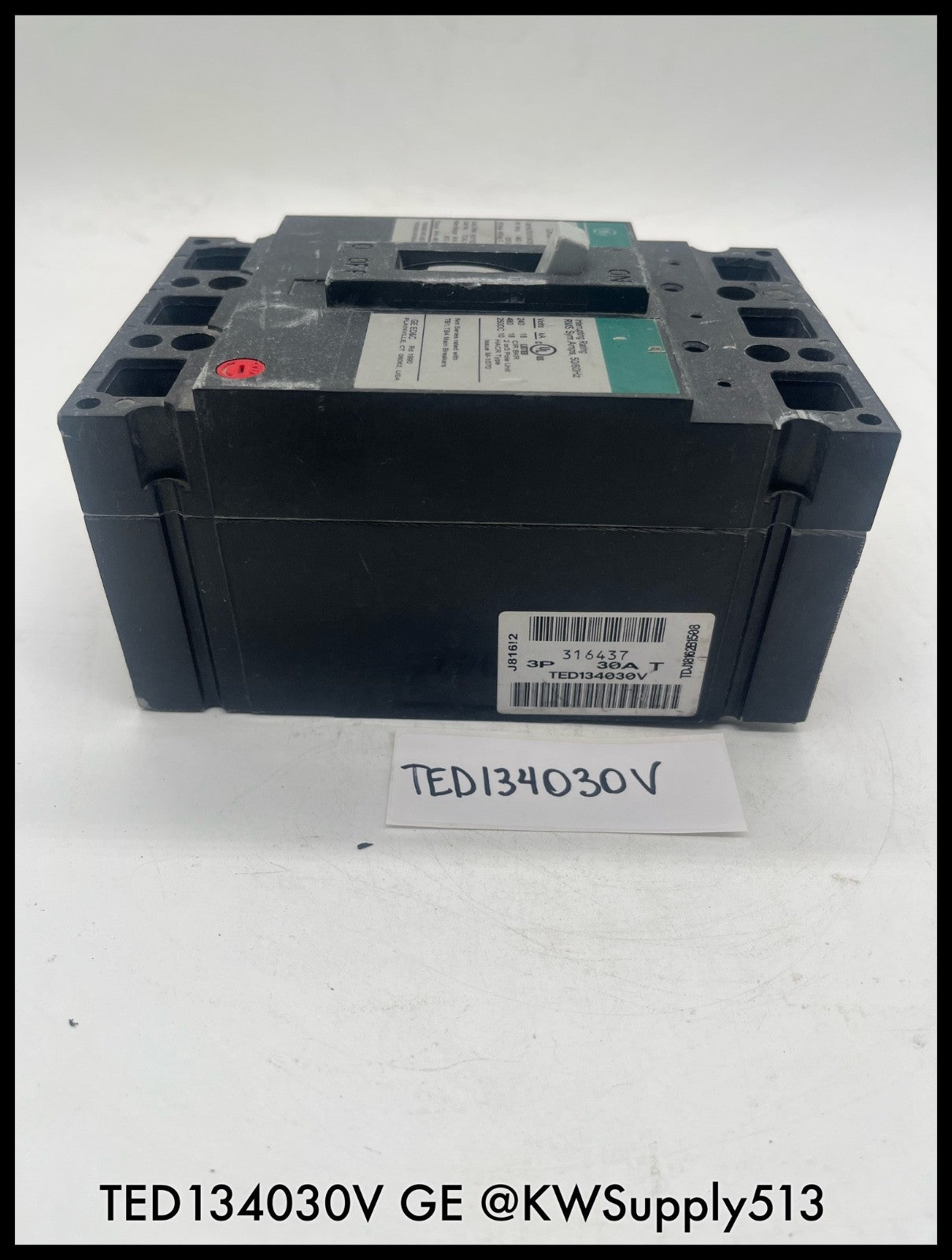 TED134030V~GE TED134030V 30A 3P 480V 18KA Industrial Circuit Breaker-Used