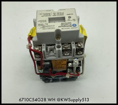 6710C54G28 ~ WestingHouse 6710C54G28 30A A202K1CAM AC Lighting Contactor Surplus