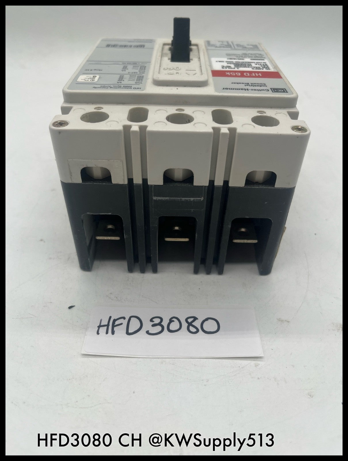 HFD3080~Culter Hammer HFD3080 80A 3P 600V HFD65K Circuit Breaker -Used