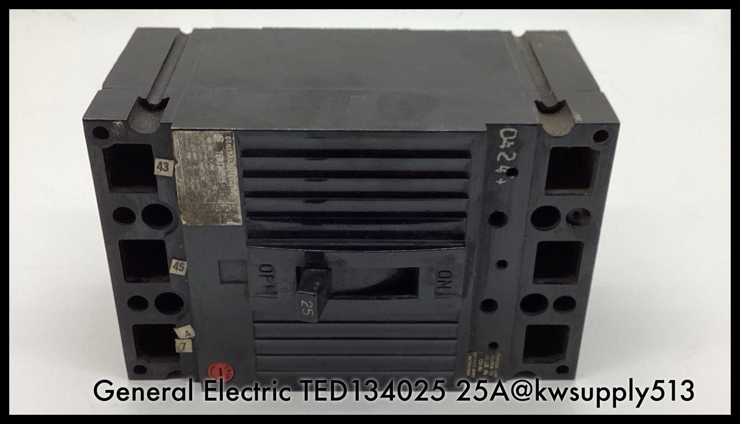 TED134025 ~ GE TED134025 25A 3P 480V TED Type MCCB ~ Inspected/90 Day Warranty