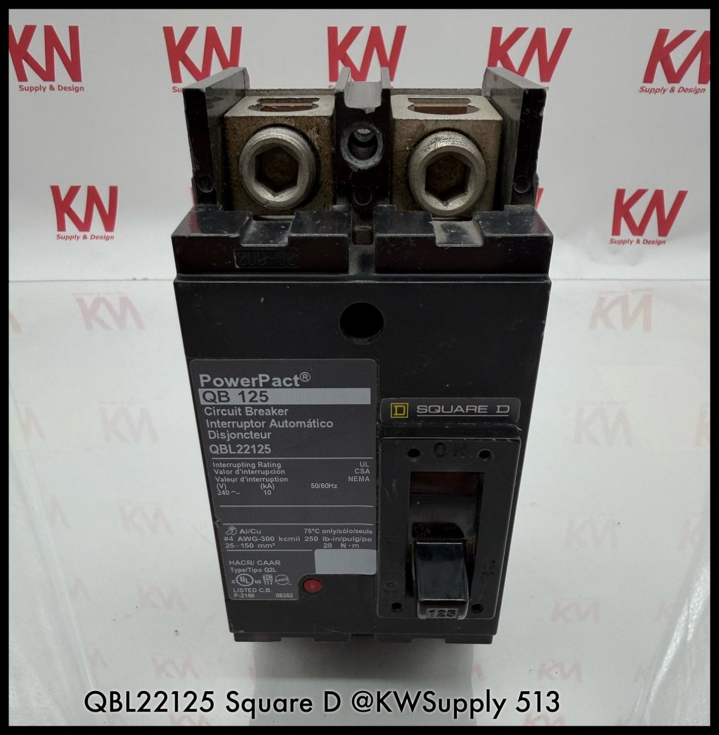 QBL22125~Square D QBL22125 125A 2P 1Ph 240VAC 10KA TM Circuit Breaker-Used