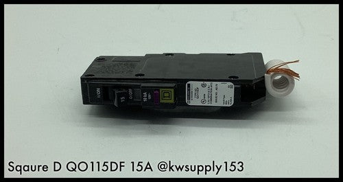 QO115DF ~ Sqaure D QO115DFI MCCB 15A Arc Fault Circuit interrupter ~ Surplus