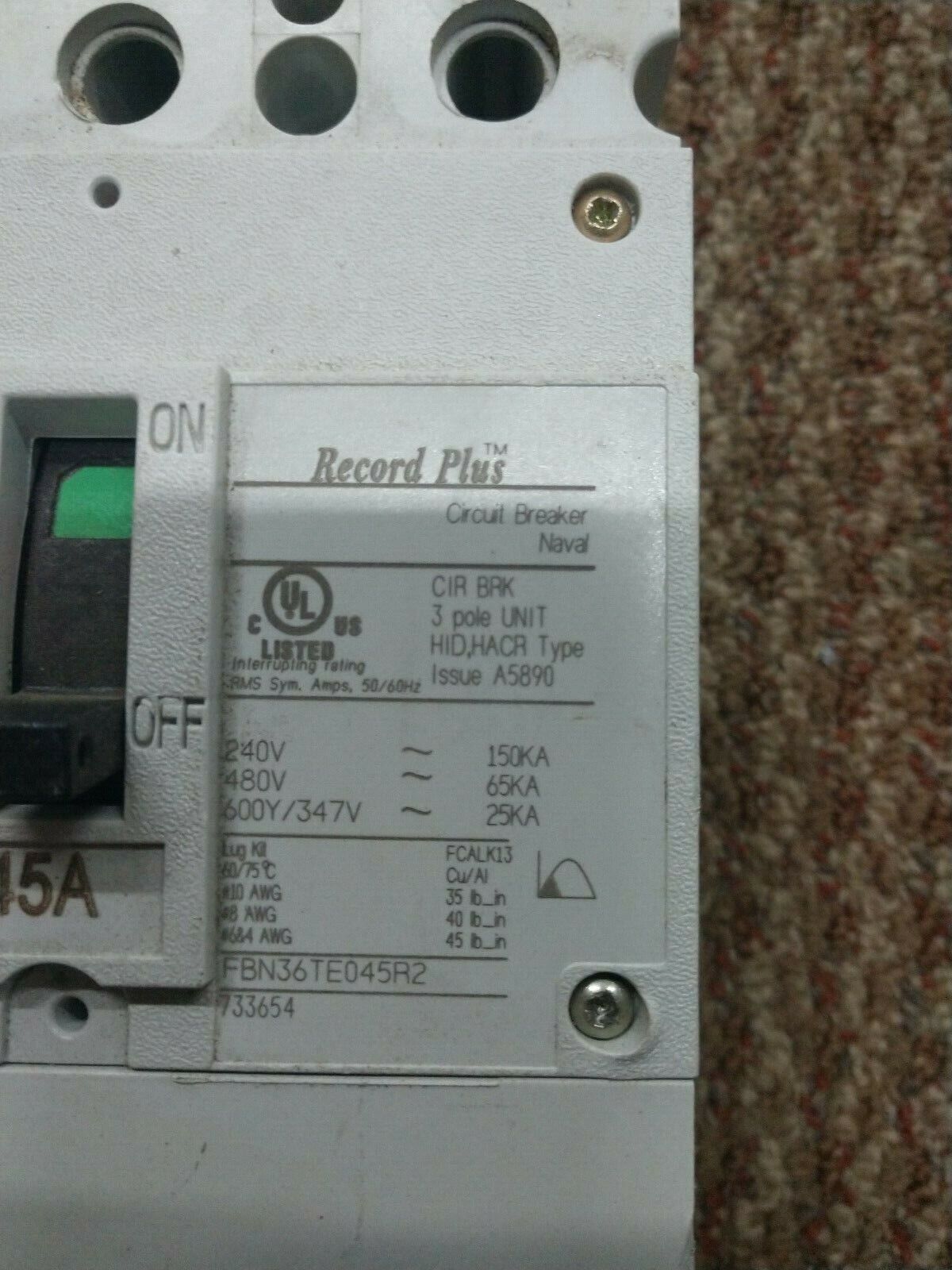45A Circuit Breaker-FBN36TE045R2