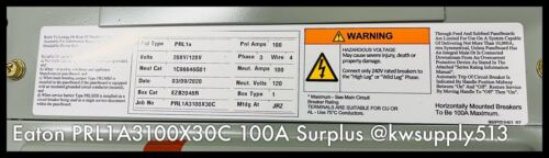 100A Panelboard Interior-PRL1A3100X30C