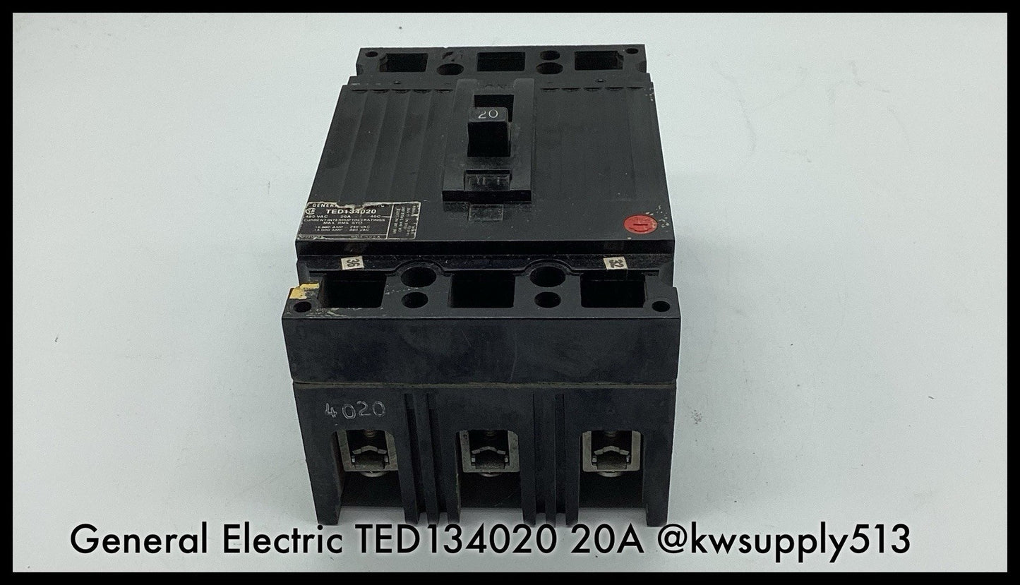 TED134020 ~ GE TED134020 20A 3P 480V TED Type MCCB ~ Inspected/90 Day Warranty