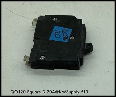 QO120 ~ Square D QO120 20A 1P 120-240V MCCB ~ Type QO Circuit Breaker ~ Used