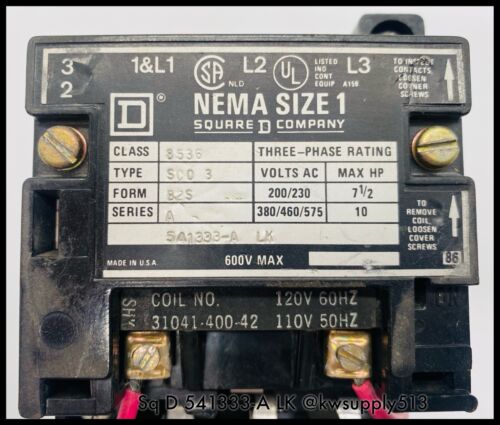 NEMA 1 Magnetic Starter-8536SCO3