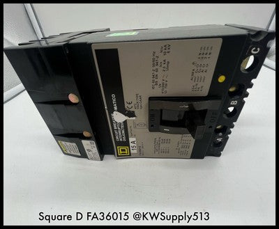 FA36015 ~ Square D FA36015 15A 3P I-Line Circuit Breaker - Unused Surplus