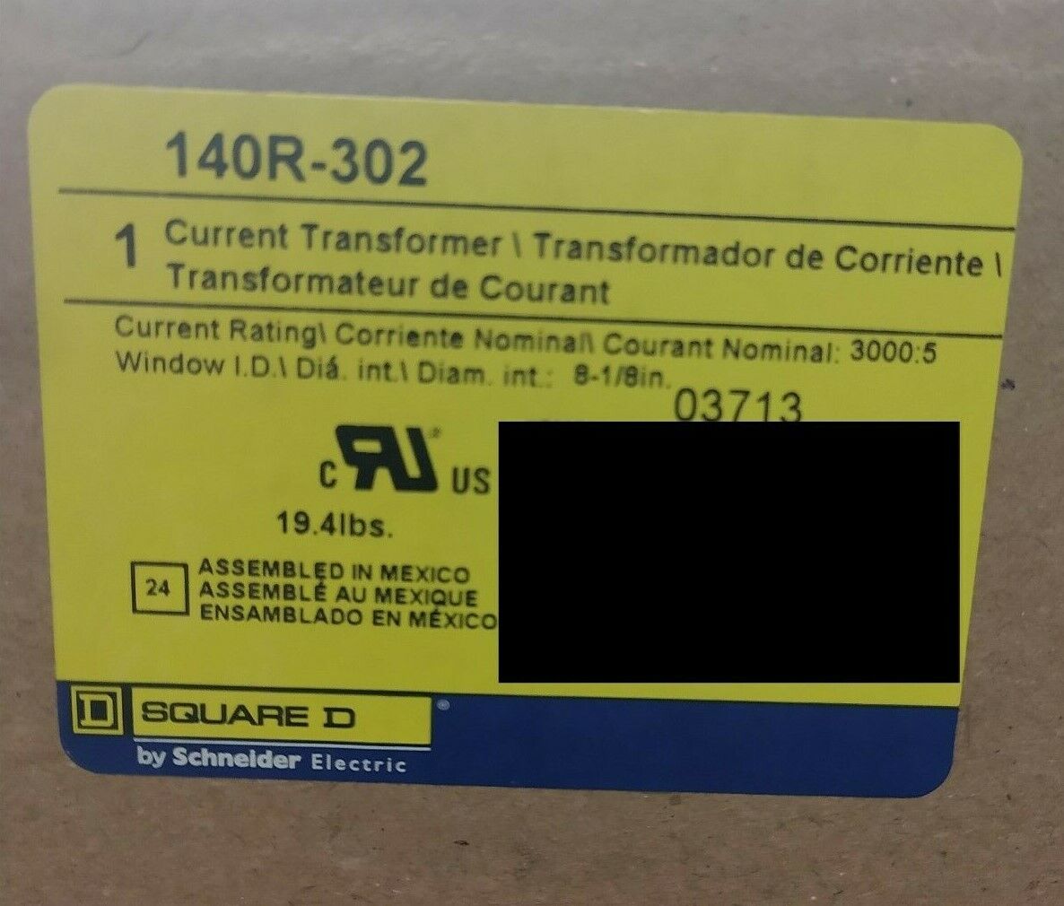 3000:5A Current Transformer-140R-302