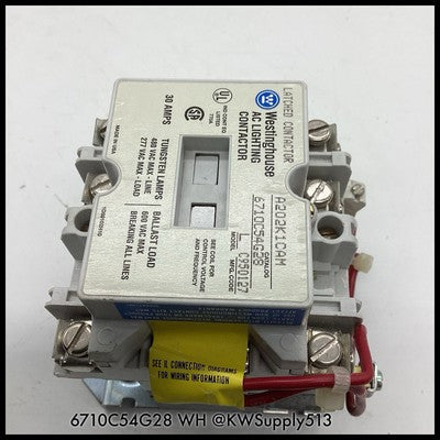 6710C54G28 ~ WestingHouse 6710C54G28 30A A202K1CAM AC Lighting Contactor Surplus