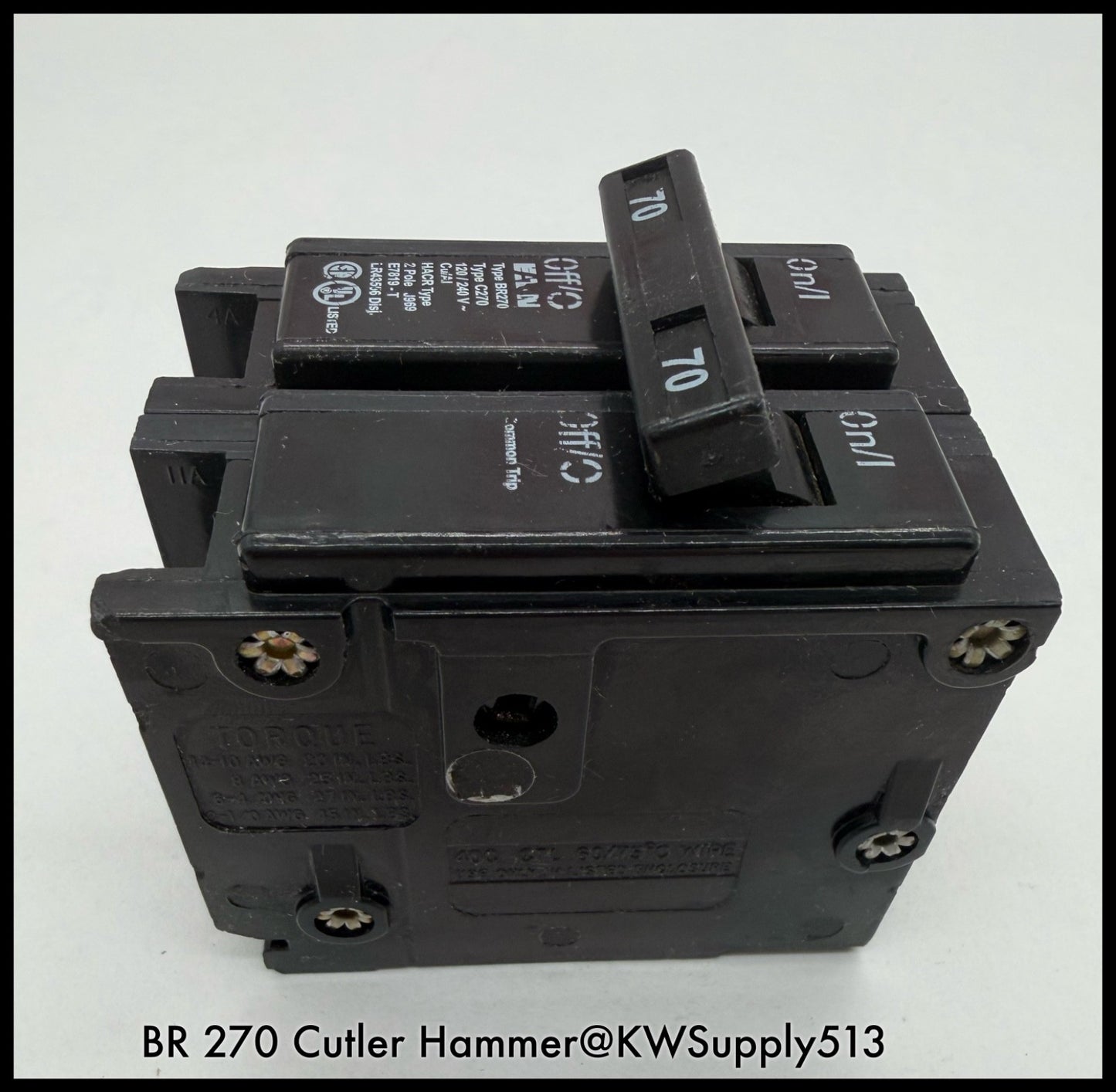 BR270~Eaton BR270 70A 2P 120/240V 10KA Circuit Breaker-Used