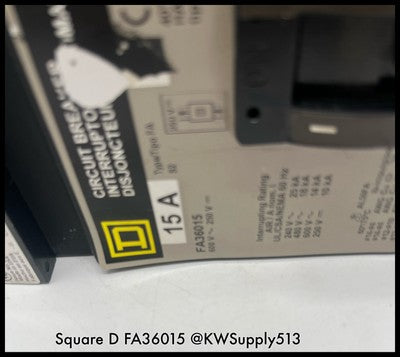 FA36015 ~ Square D FA36015 15A 3P I-Line Circuit Breaker - Unused Surplus