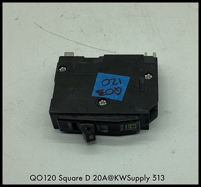 QO120 ~ Square D QO120 20A 1P 120-240V MCCB ~ Type QO Circuit Breaker ~ Used
