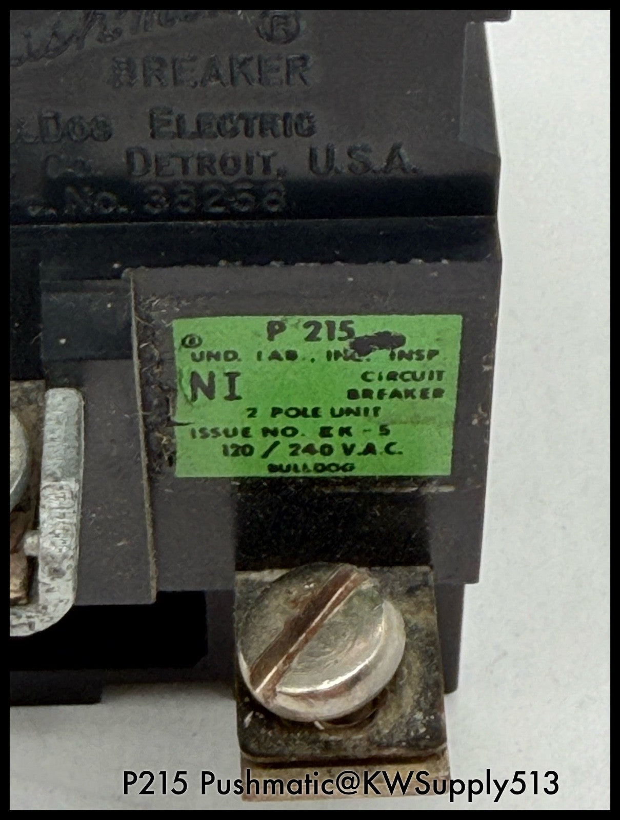 P215~Pushmatic Breakers P215 15A 2P 120/240V Circuit Breaker-Used