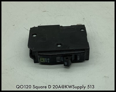 QO120 ~ Square D QO120 20A 1P 120-240V MCCB ~ Type QO Circuit Breaker ~ Used