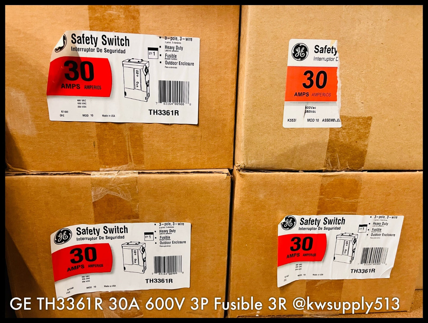 TH3361R ~ GE TH3361R 30A Heavy Duty Safety Switch 3P 600V Fusible 3R ~ Unused