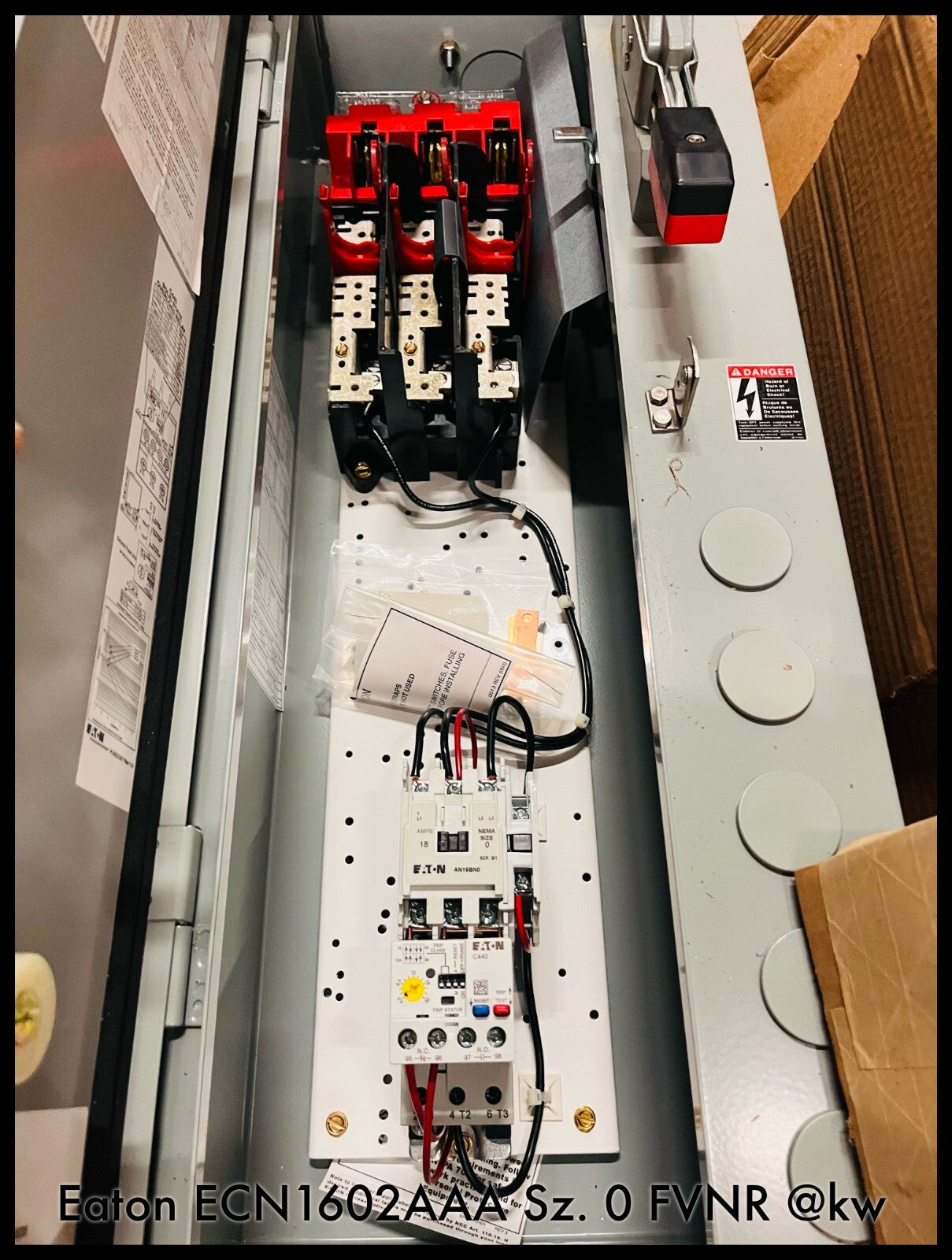 ECN1602AAA ~ Eaton ECN1602AAA Size 0 FVNR Fusible Combination, 3R ~ Surplus
