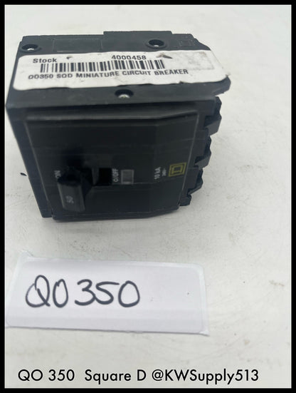 QO350~Square D QOB350 50A 3P 120/240V 10KA Mini Circuit Breaker-Used