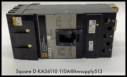 KA36110~ Square D KA36110 110A 600V/250V 3P I-Line CB B Lugs /90-D Warranty